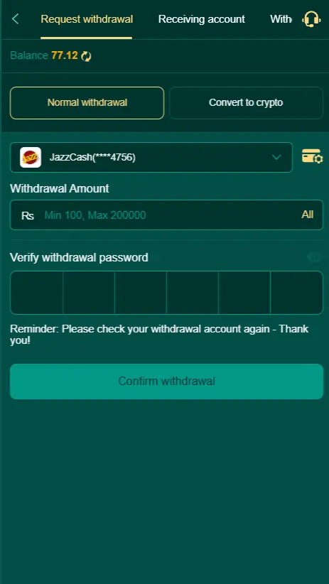 jj77 deposit game